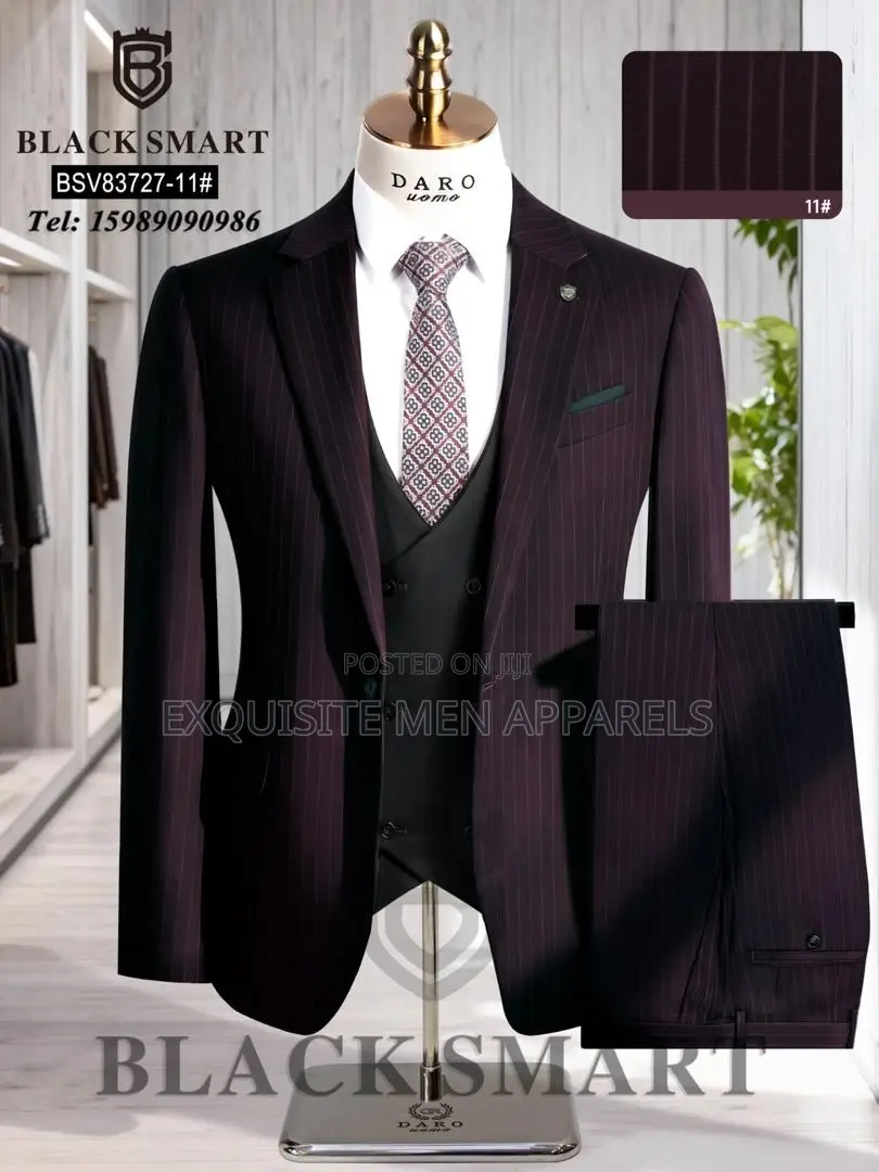 Quality Corporate Blacksmart Stripe Turkish Men’S Suit