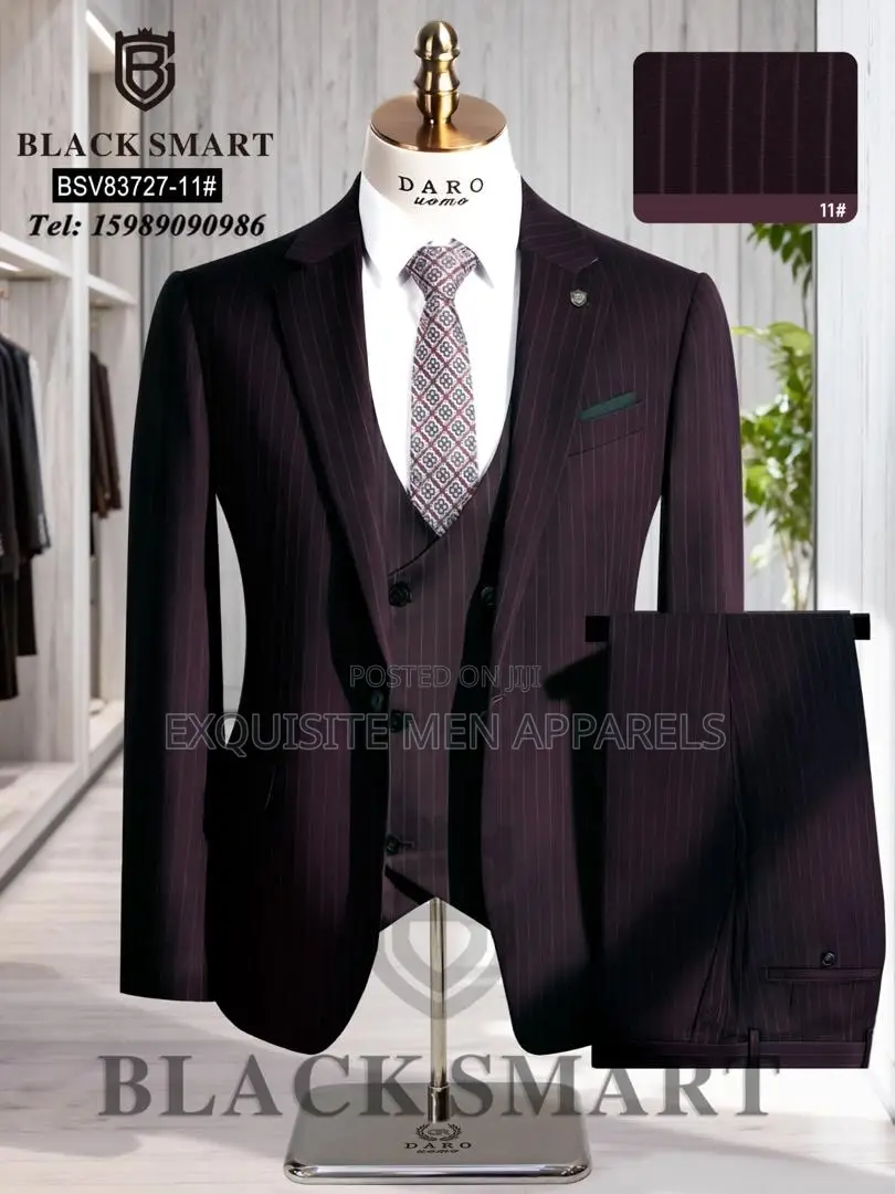 Quality Corporate Blacksmart Stripe Turkish Men’S Suit