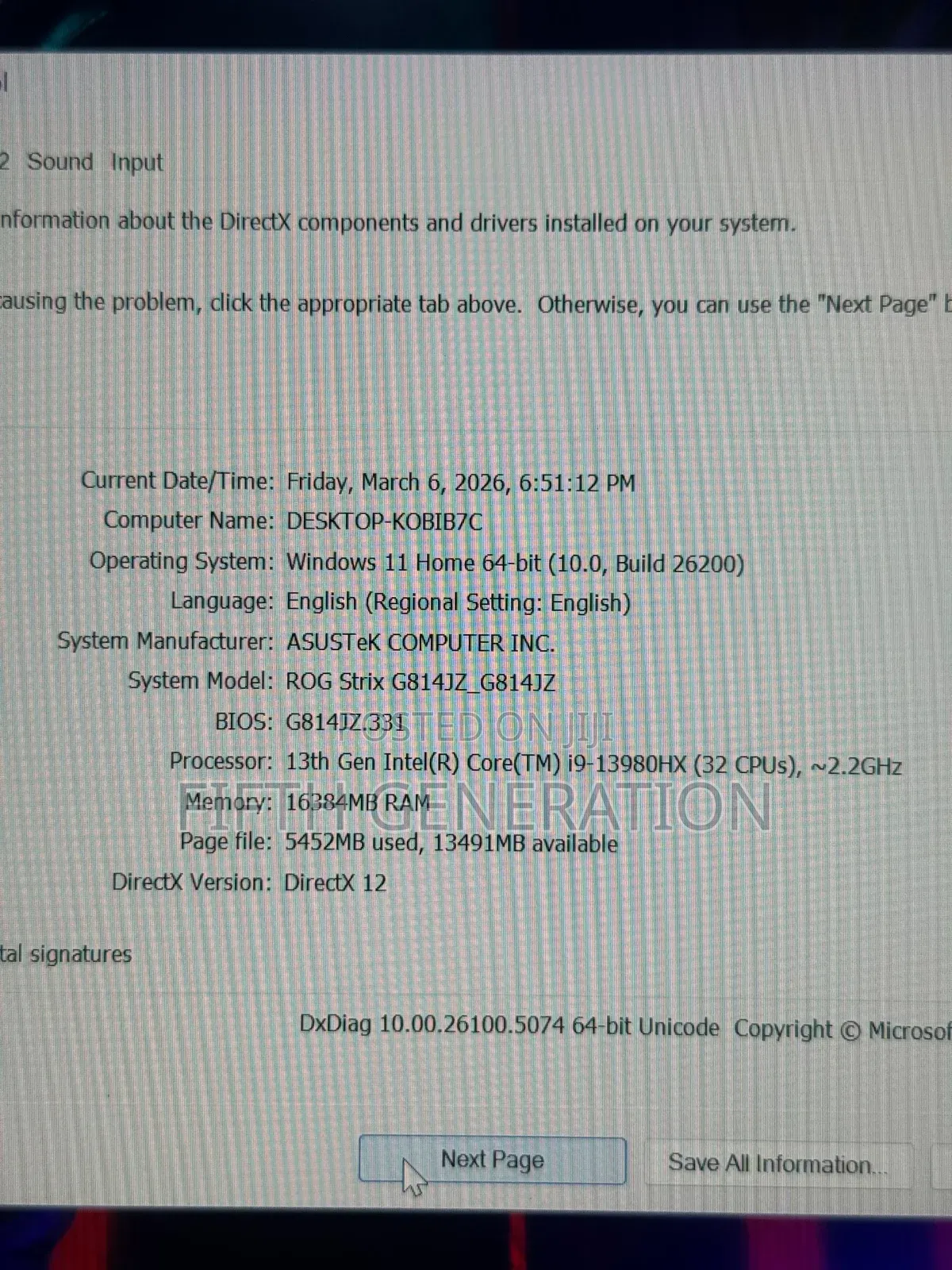 Laptop Asus ROG Strix G17 16GB Intel Core i9 SSD 1T