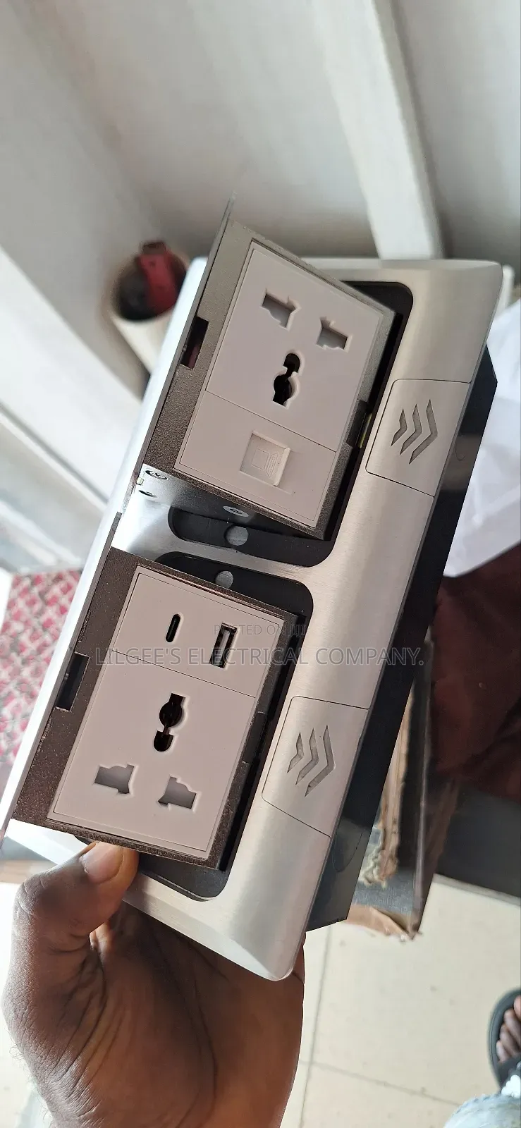 Premium Quality Double Floor Socket With Intercom, Usb and Type C Port
