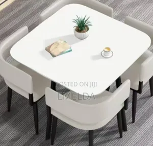 Compact 4 Seater Marble Dinning Set Available for Sale in Lagos