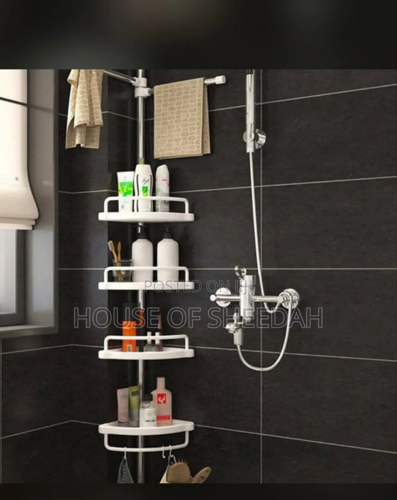 4-Tier Telescopic Bathroom Corner Shower Caddy,