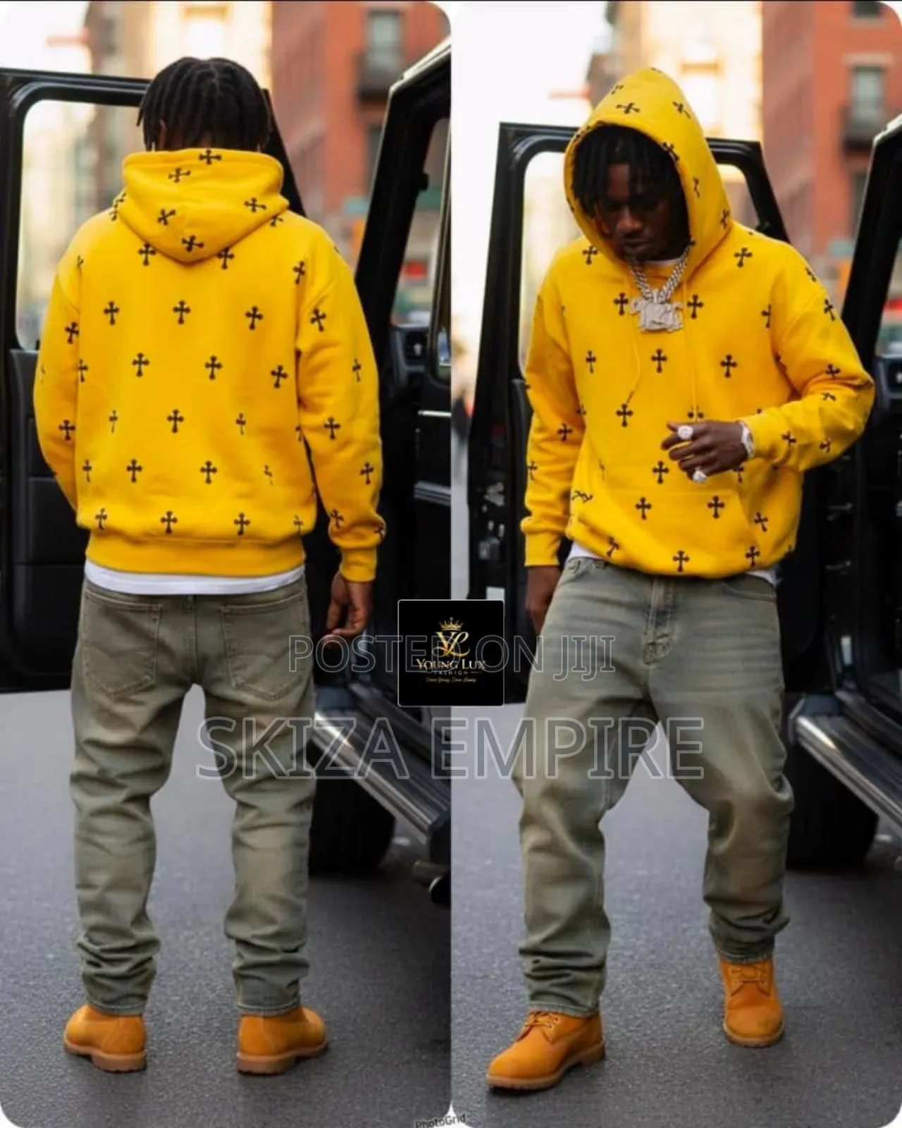 Mustard Black and Yellow Hoodie