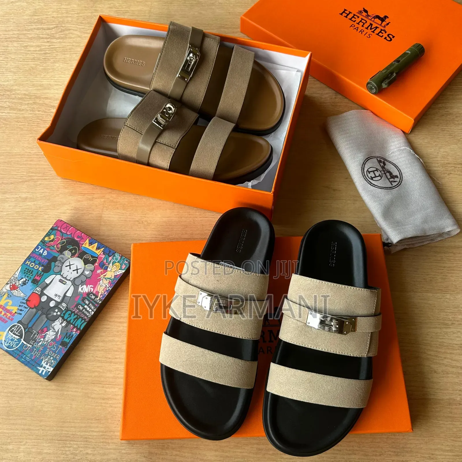 Hermès Leather Slides
