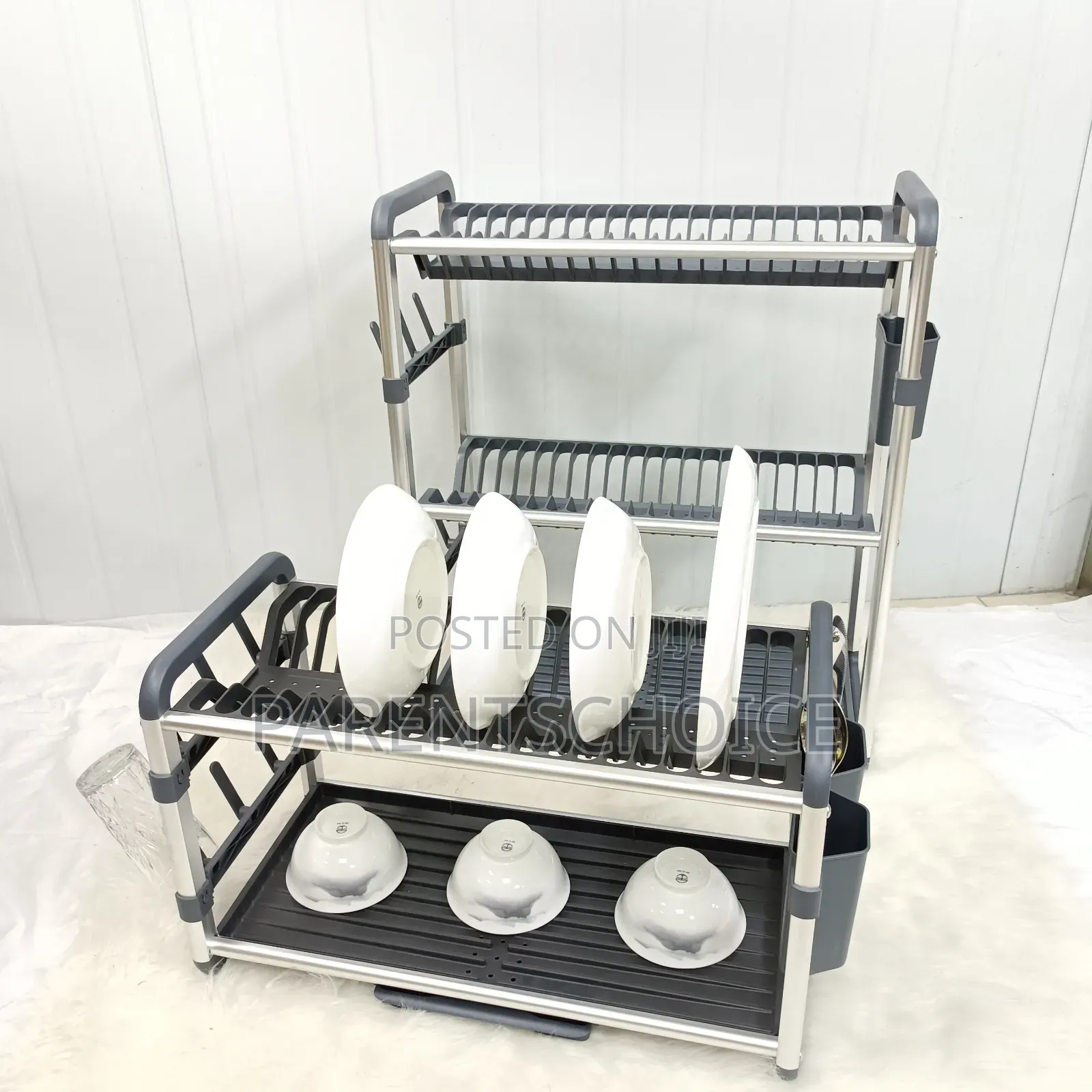 Aluminum 2-Layer Dish Drying Rack Gold / Silver