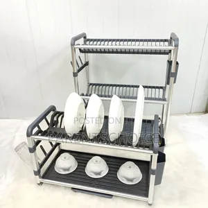 Aluminum 2-Layer Dish Drying Rack Gold / Silver