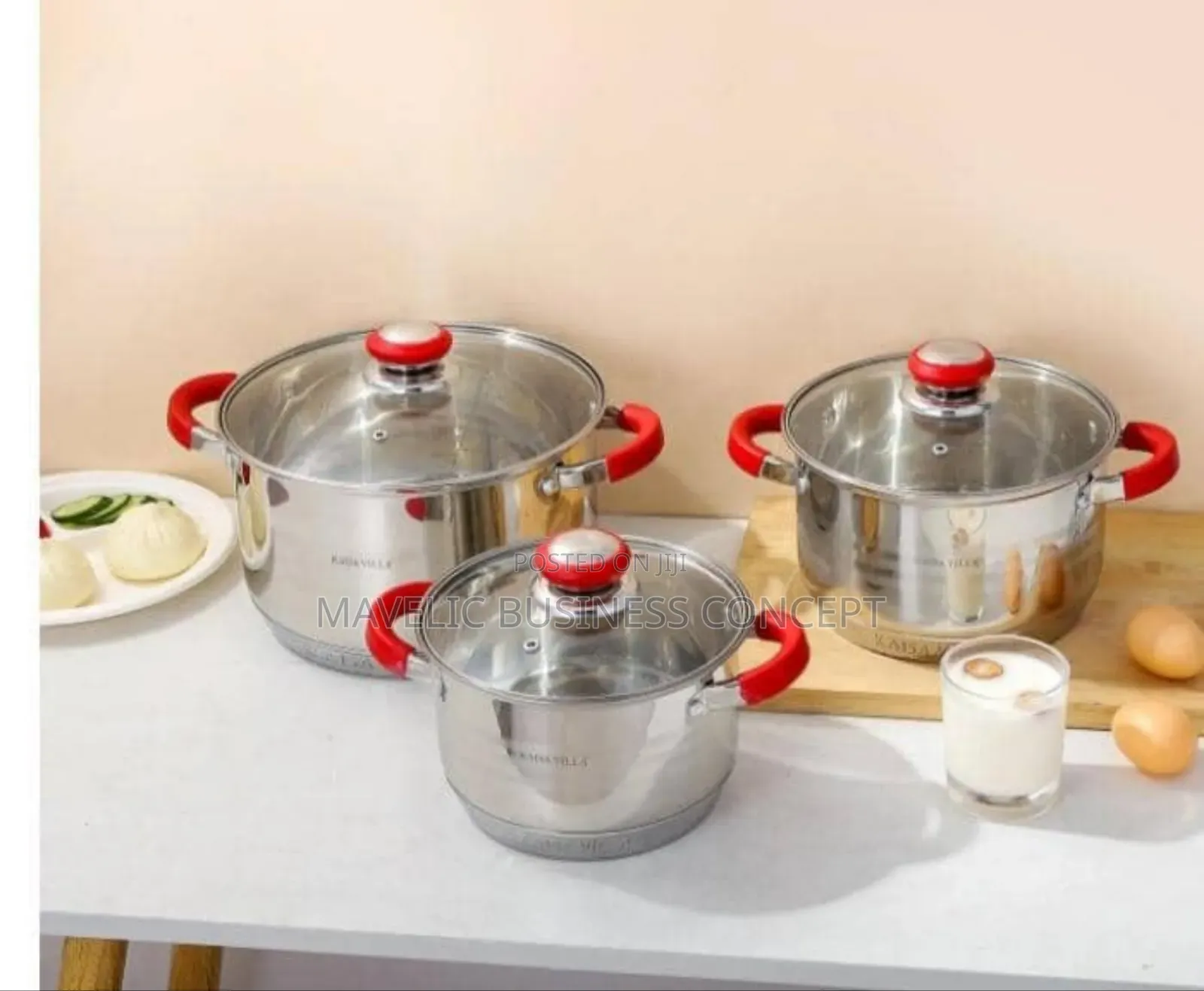 Nice Set of Designer Stainless Pots