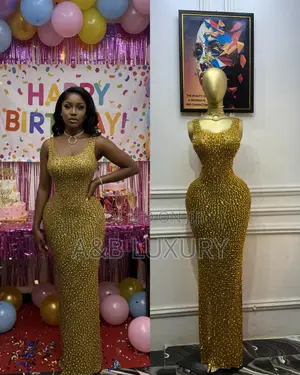 Luxury Premium Rhinestone Sleeveless Dress