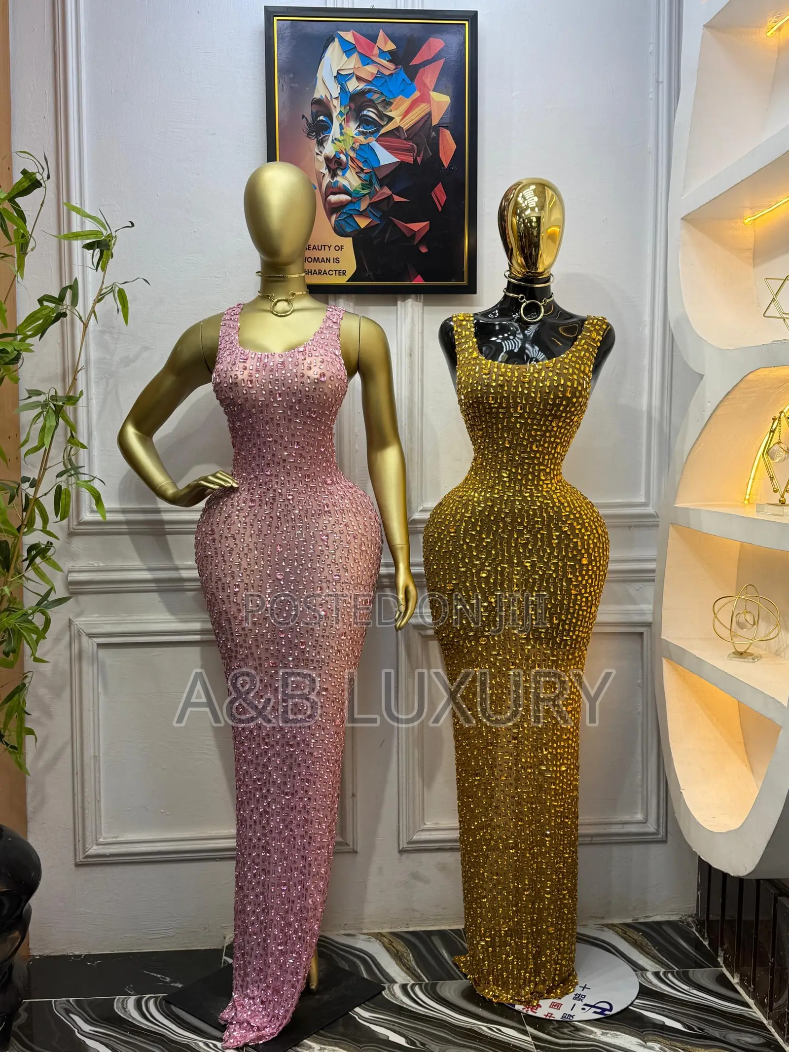 Luxury Premium Rhinestone Sleeveless Dress