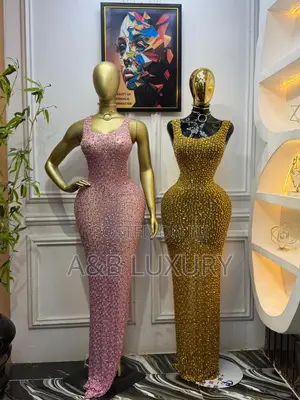 Luxury Premium Rhinestone Sleeveless Dress