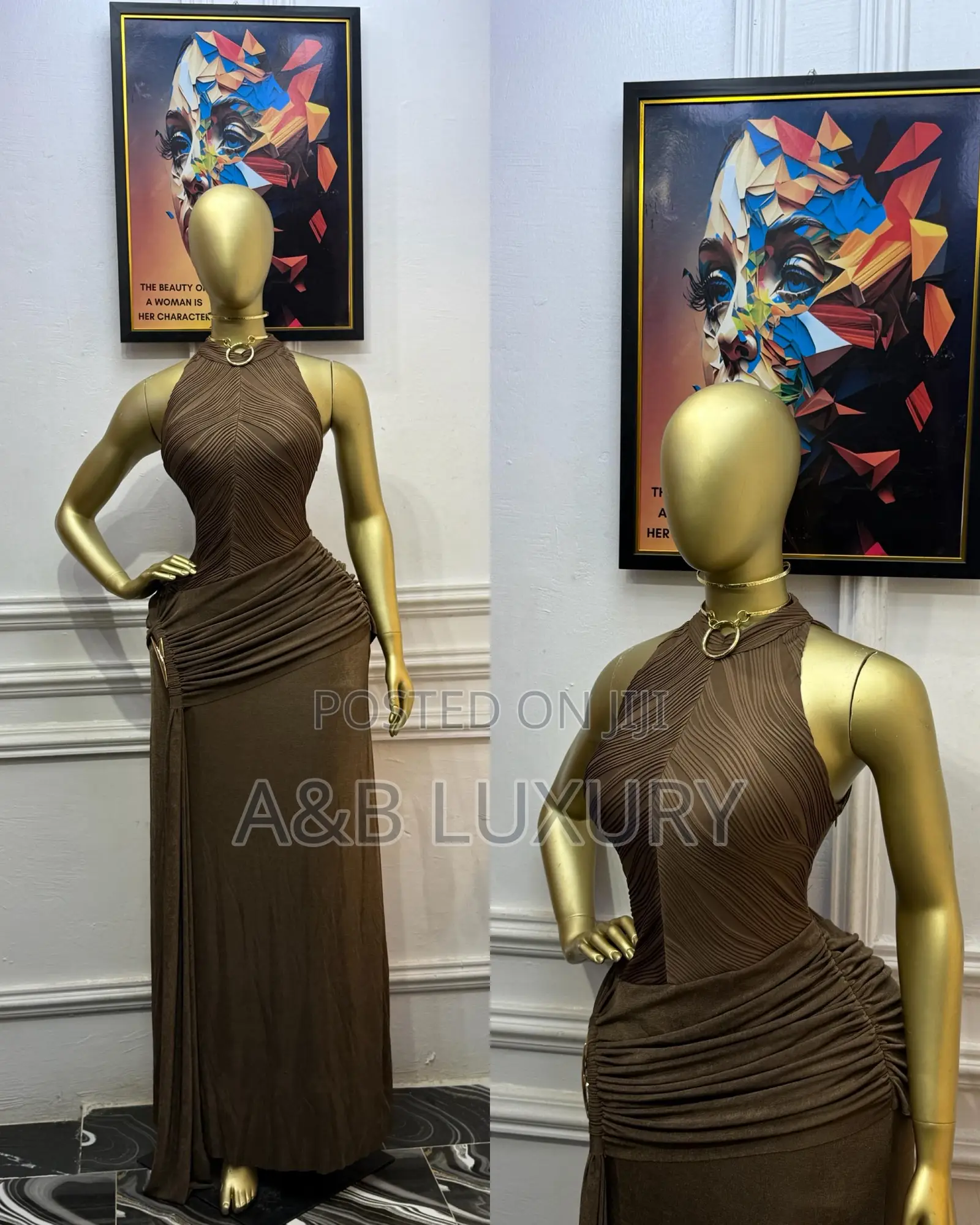 Luxury Sleeveless Draped Dress