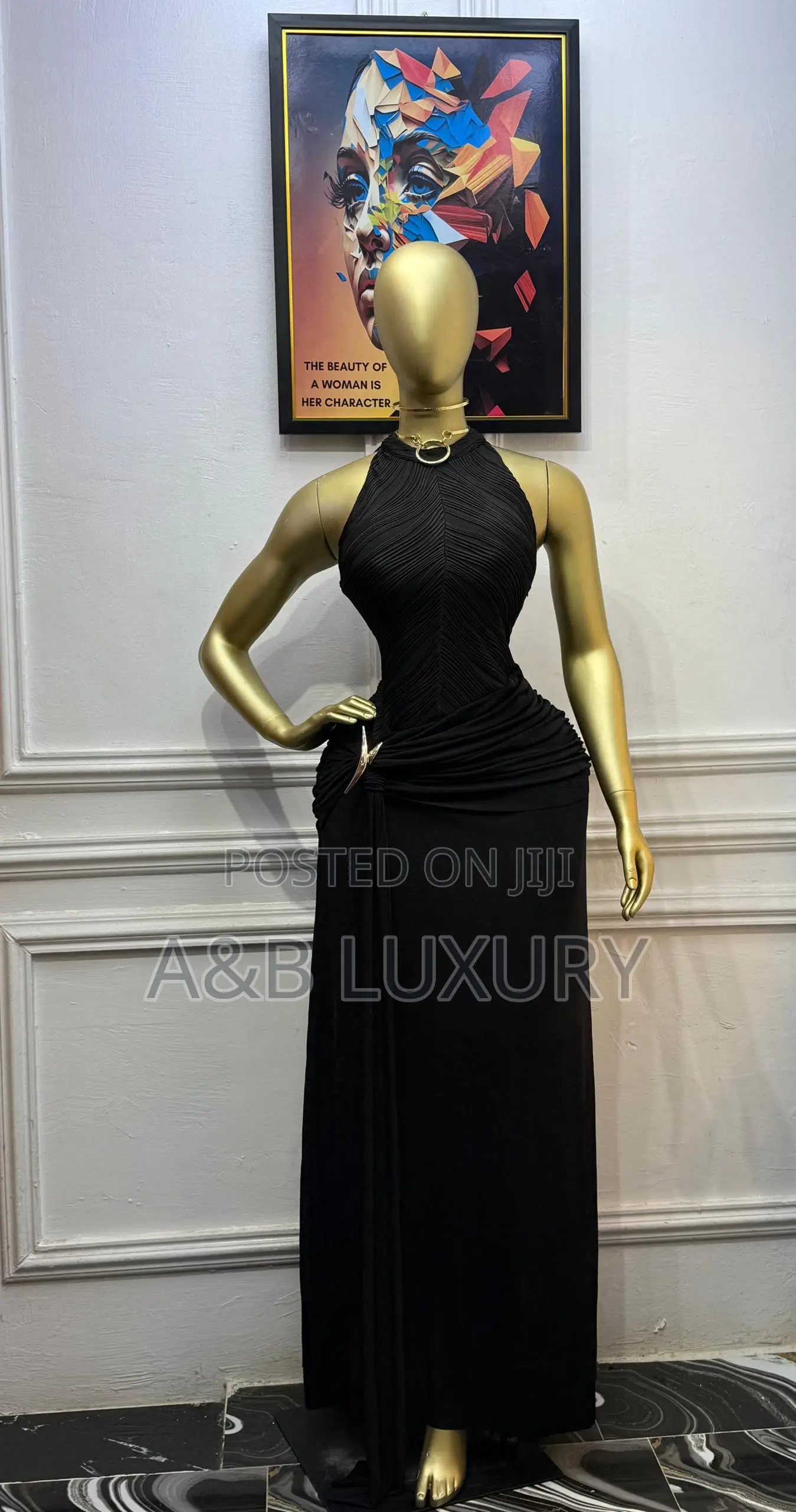 Luxury Sleeveless Draped Dress