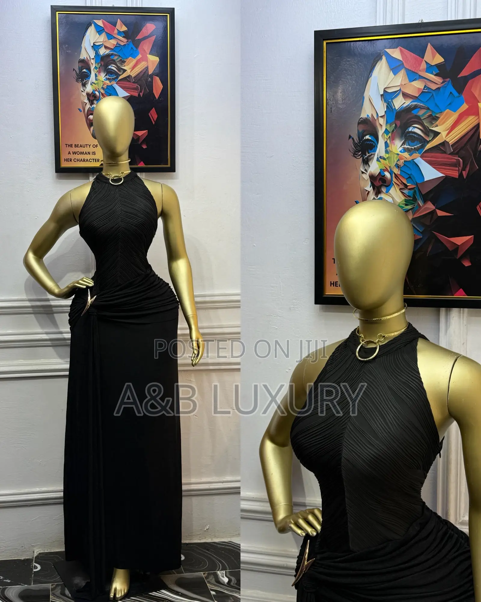 Luxury Sleeveless Draped Dress