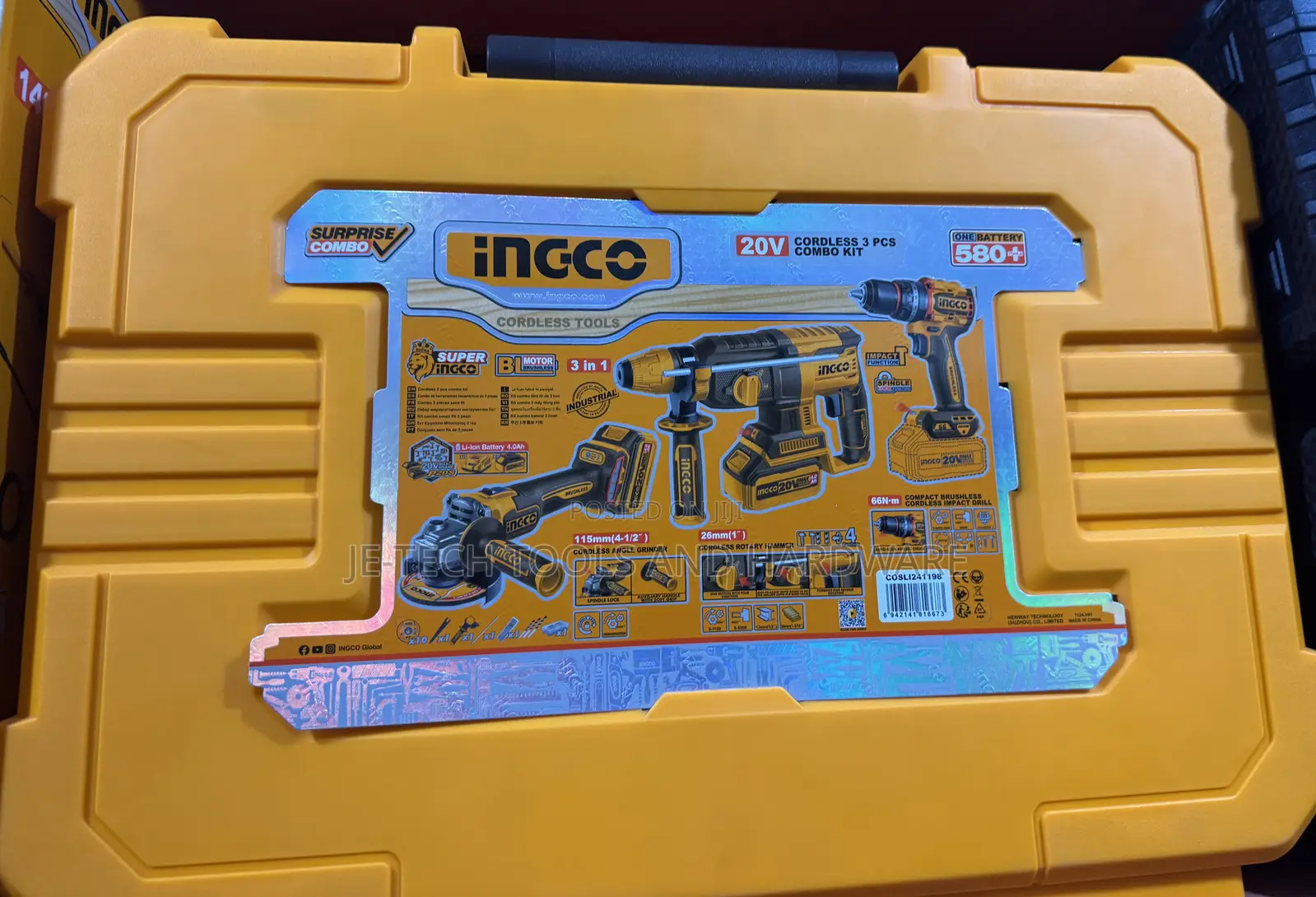 Ingco 20v Cordless 3-piece Combo Kit