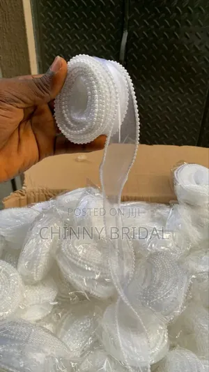 White Beaded Edge Net Ribbon