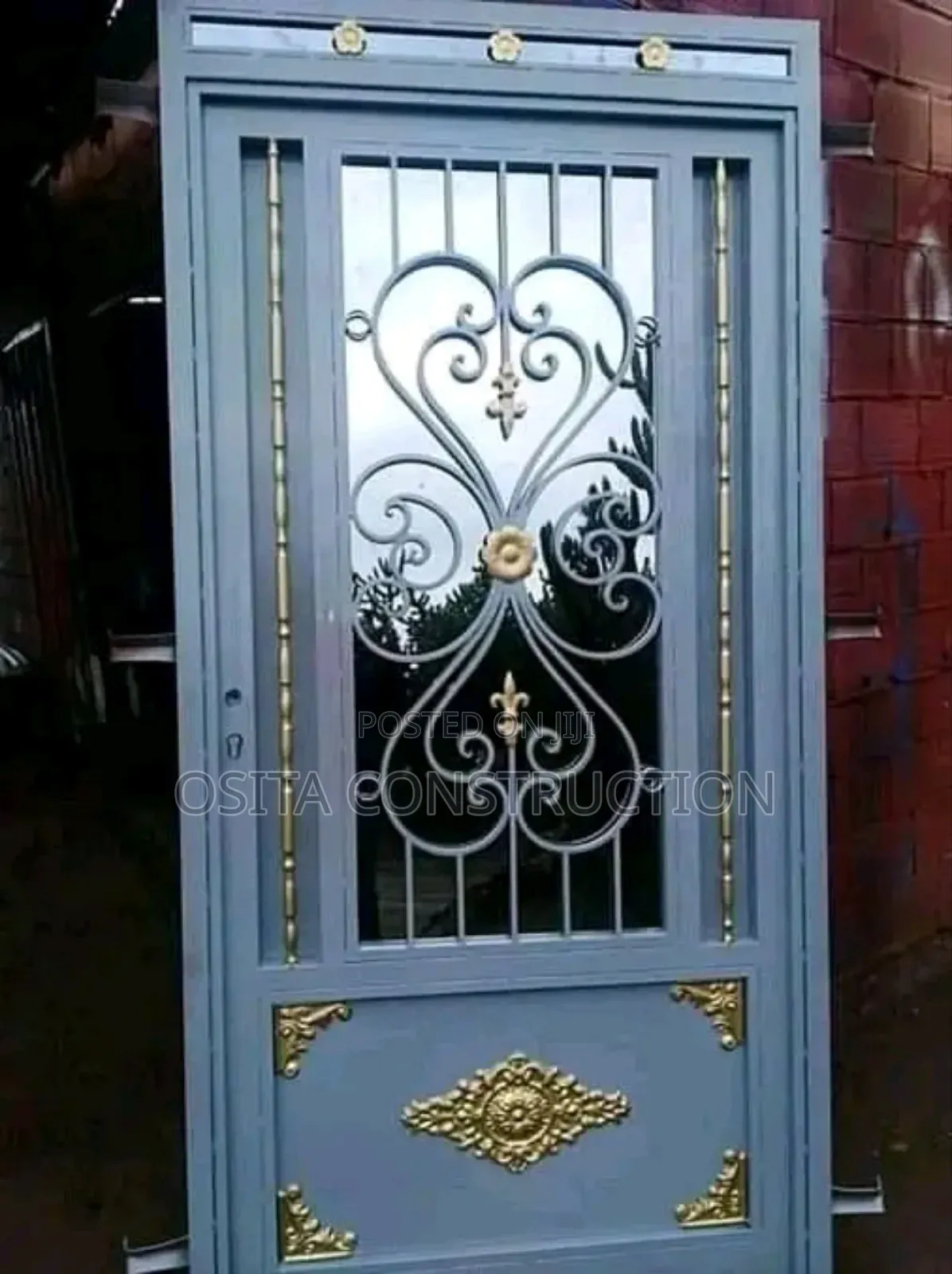 Mirror Design Wrought Iron Door