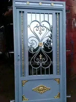 Mirror Design Wrought Iron Door