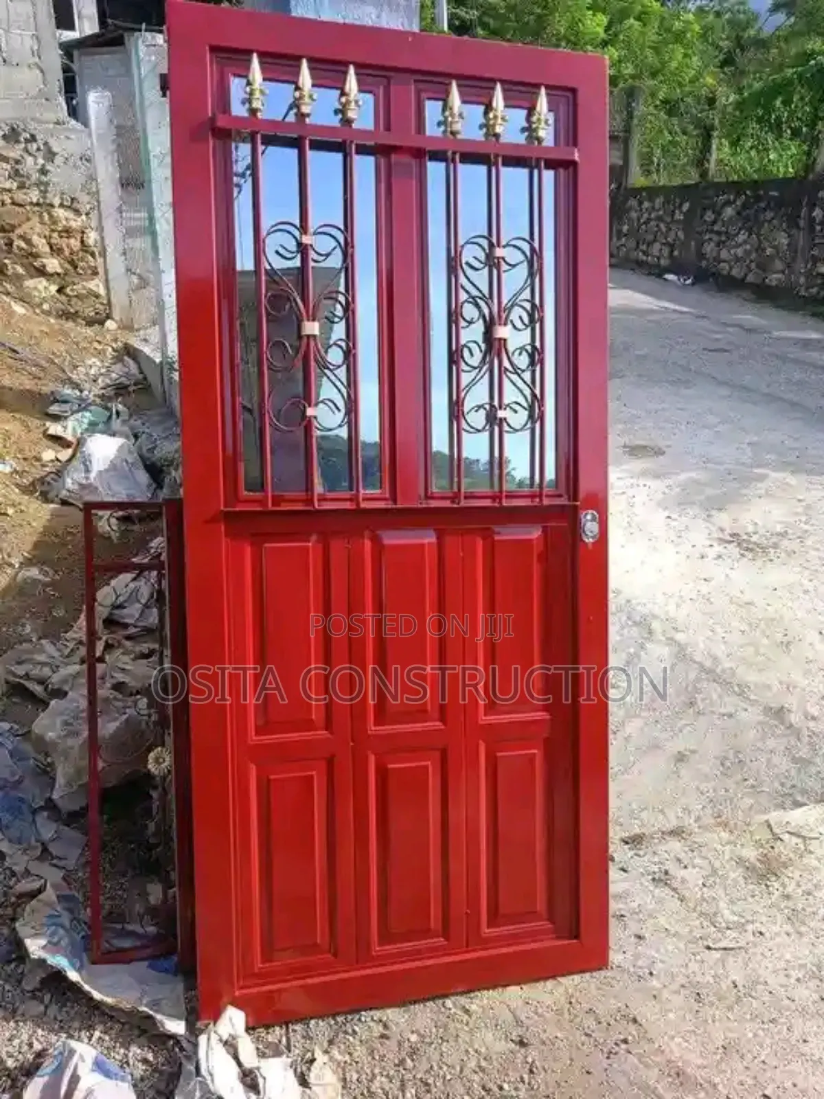 Mirror Design Wrought Iron Door