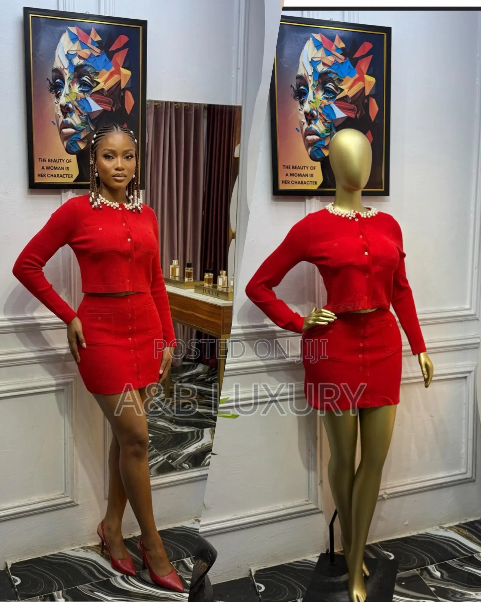 Luxury Longsleeved Beaded Skirt Sets