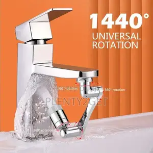 1pc 1080° Rotating Bathroom Faucet Spray Head, Silvery Design, Water-s