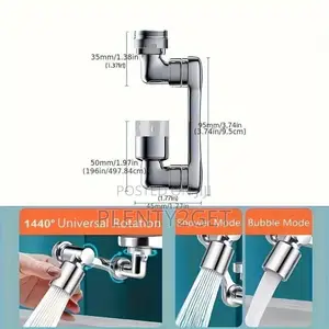 1pc 1080° Rotating Bathroom Faucet Spray Head, Silvery Design, Water-s