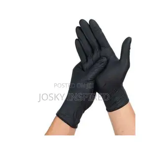 5 Pairs (10 Pcs) Black Nitrile Hand Gloves Powder-Free M