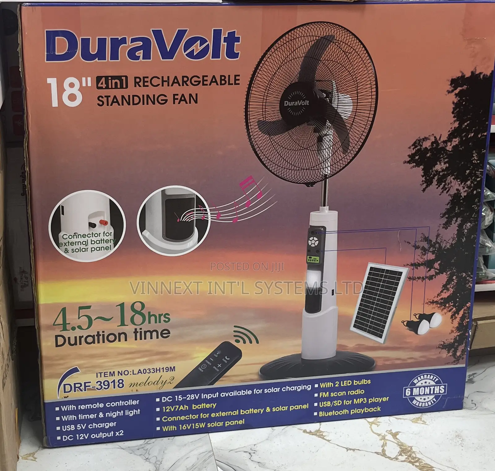 Dura Volt Chargeable Fan