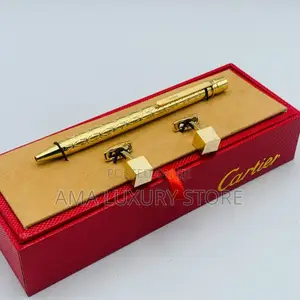 Cartier Men's Luxury Designer Pen/Cuff Links Set