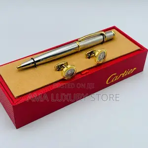 Cartier Men's Luxury Designer Pen/Cuff Links Set