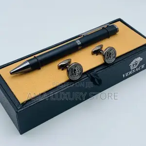 Versace Men's Luxury Designer Pen/Cuff Links Set