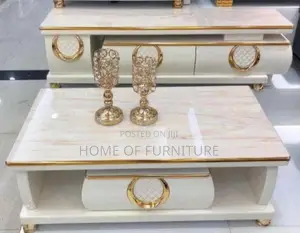 Imported Marble Top Center Table and Tv Stand Set