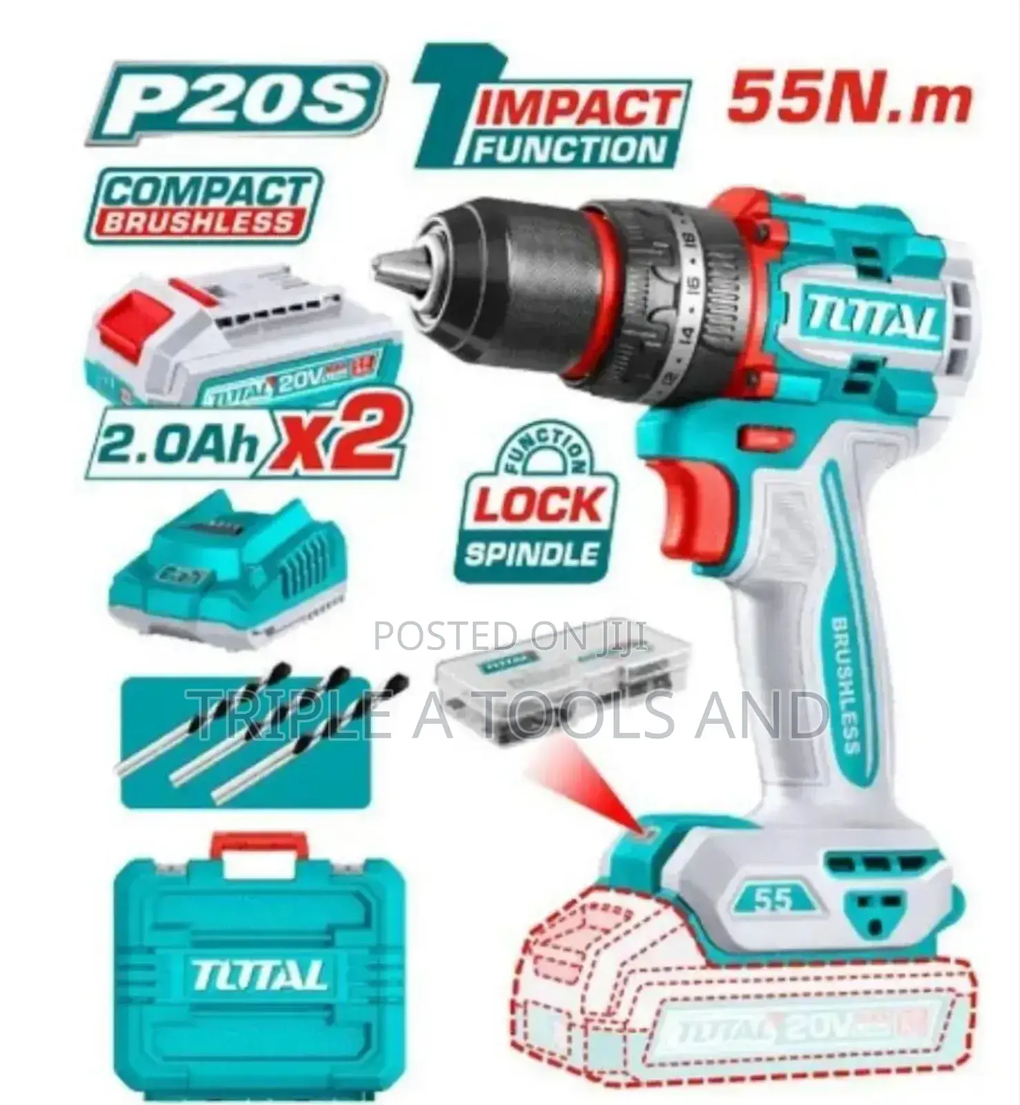 Total 20v Brushless Impact Drill – Compact, Durable Powerful Tool