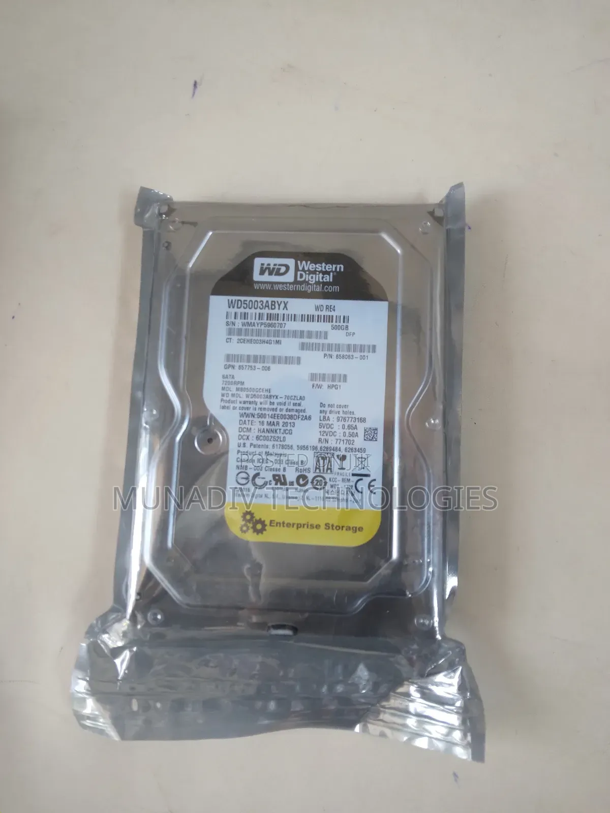 Wd 500gb Enterprise Storage Hard Drive