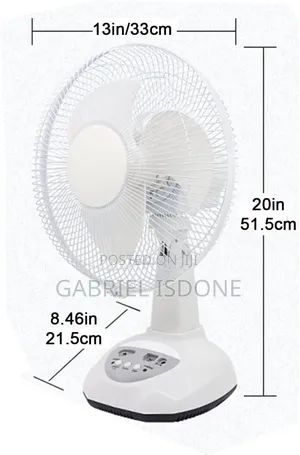 Rechargeable Fan With Solar Panel, Usb Port, Night Led Light and 2