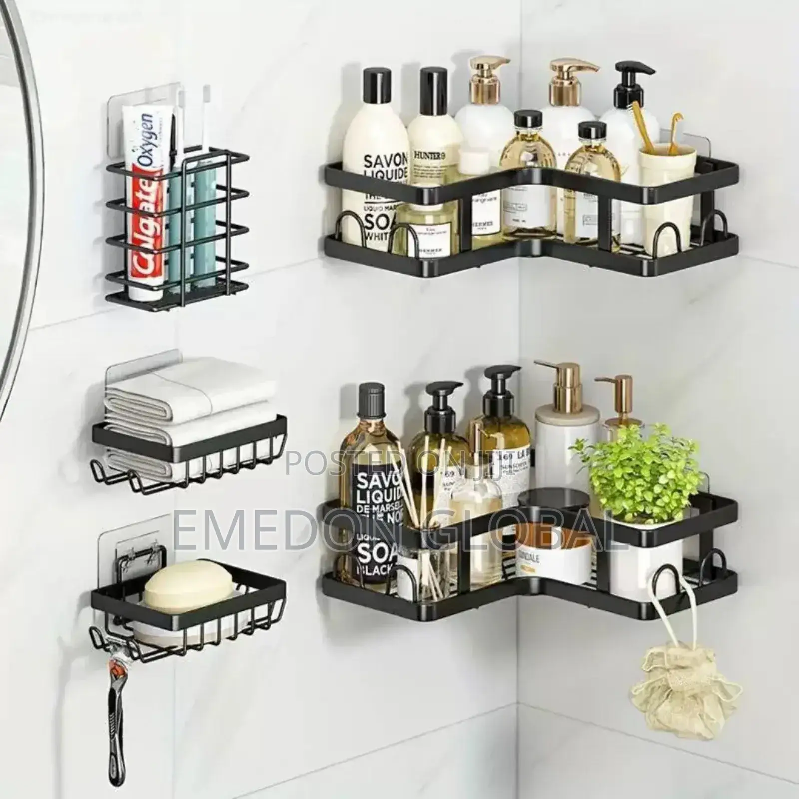 5pcs Multi-Purpose Modern Wall Mounted Conner Caddy