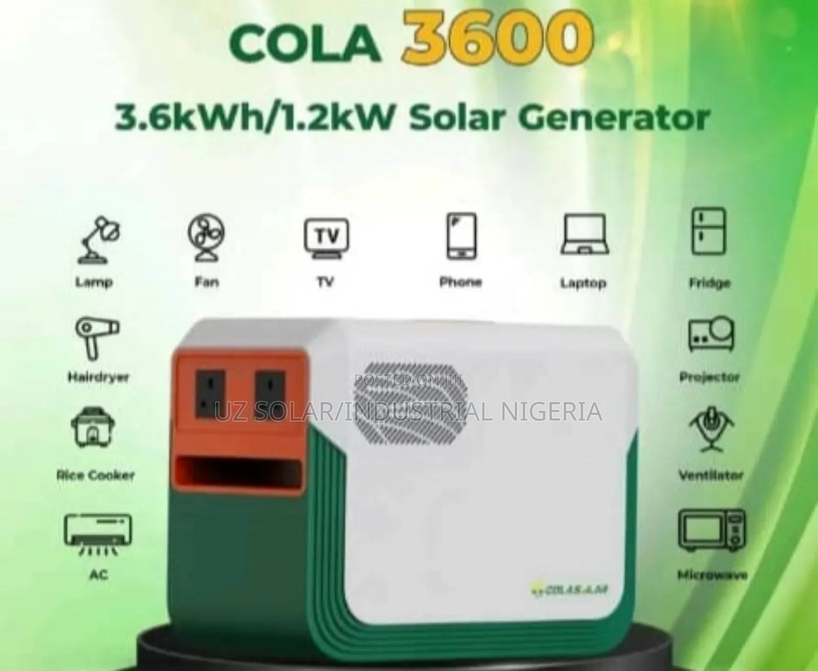 3.6kwh Cola Solar Generator