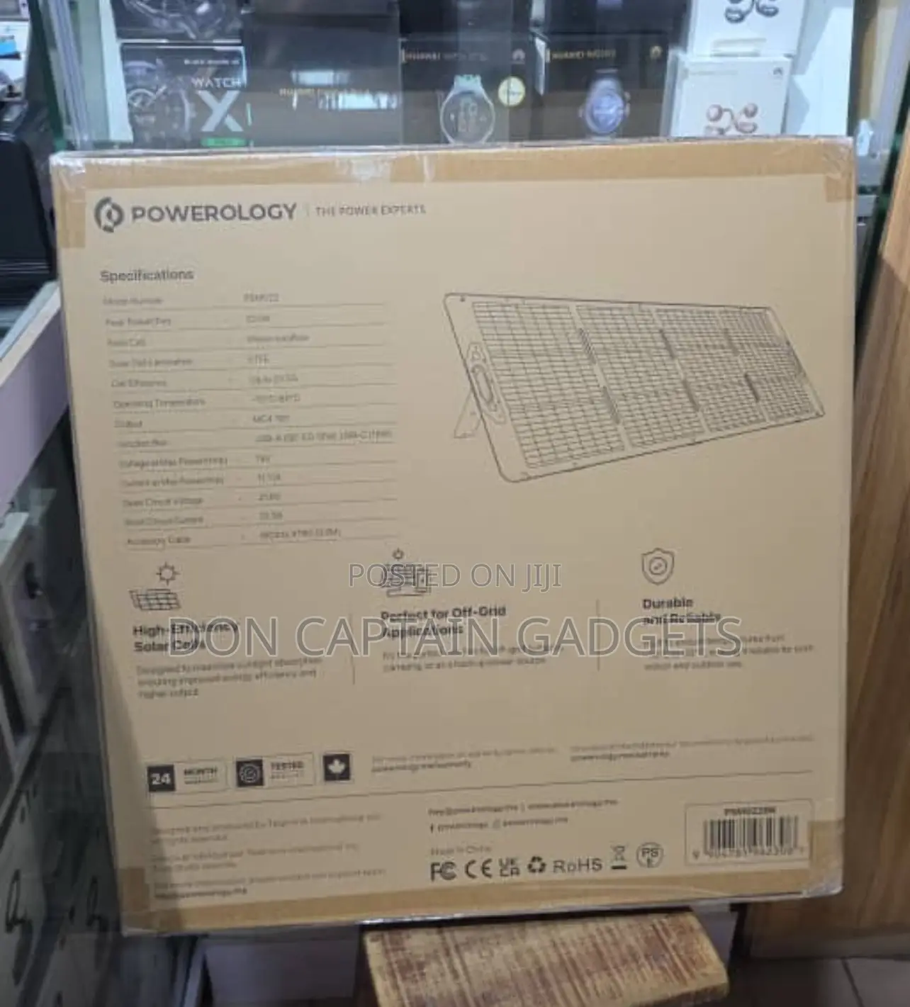 Powerology Solar Panel 200w Monocrystalline Portable Panel