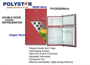 Polystar 90l Double Door Refrigerator | Pv-dd203r6lr