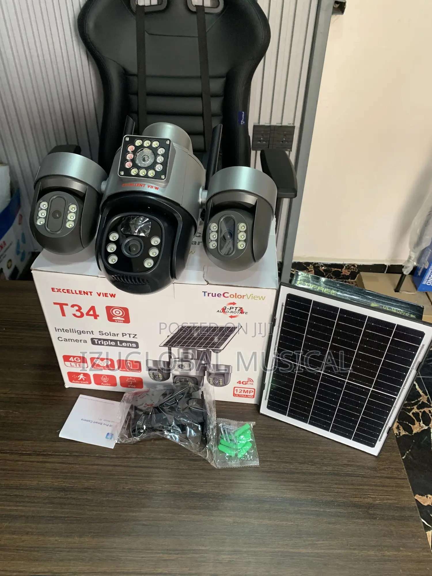 Excellent View T34 Solar Triple Lens Camera Outdoor Solar PTZ