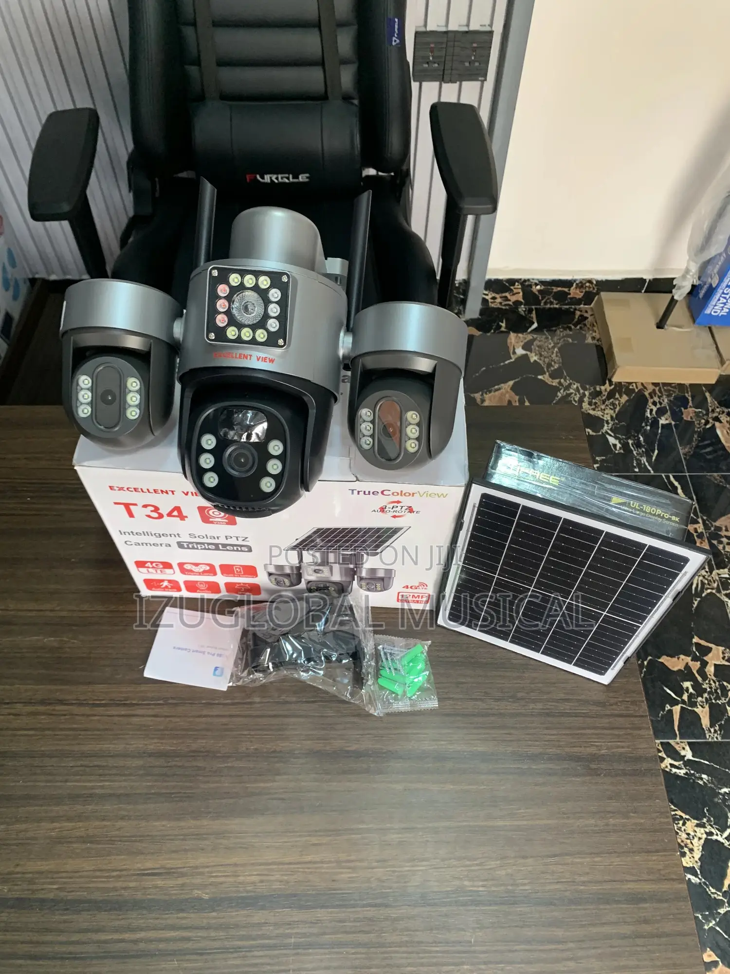 Excellent View T34 Solar Triple Lens Camera Outdoor Solar PTZ