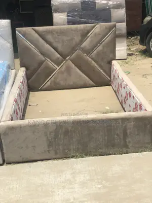 4.5 by 6 Suede Fabric Bed Frame
