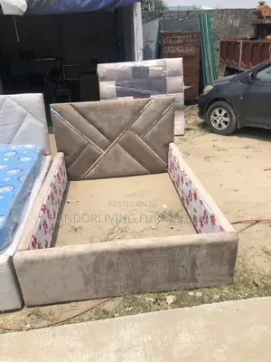 4.5 by 6 Suede Fabric Bed Frame