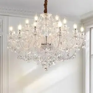 Luxury Gold Crystal 18 Hands Chandelier Ceiling Light