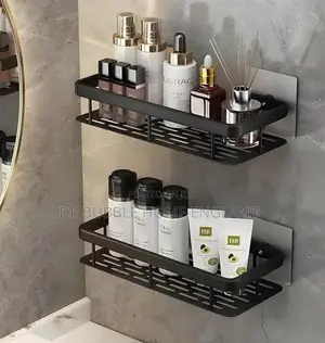 2in1 Bathroom Shelf Black