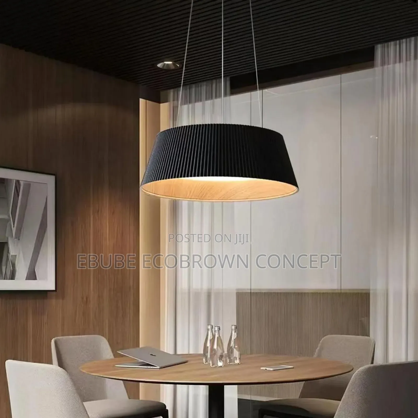 Spanish Designer Wood Grain Ceiling Pendant Fitting Lamp Light