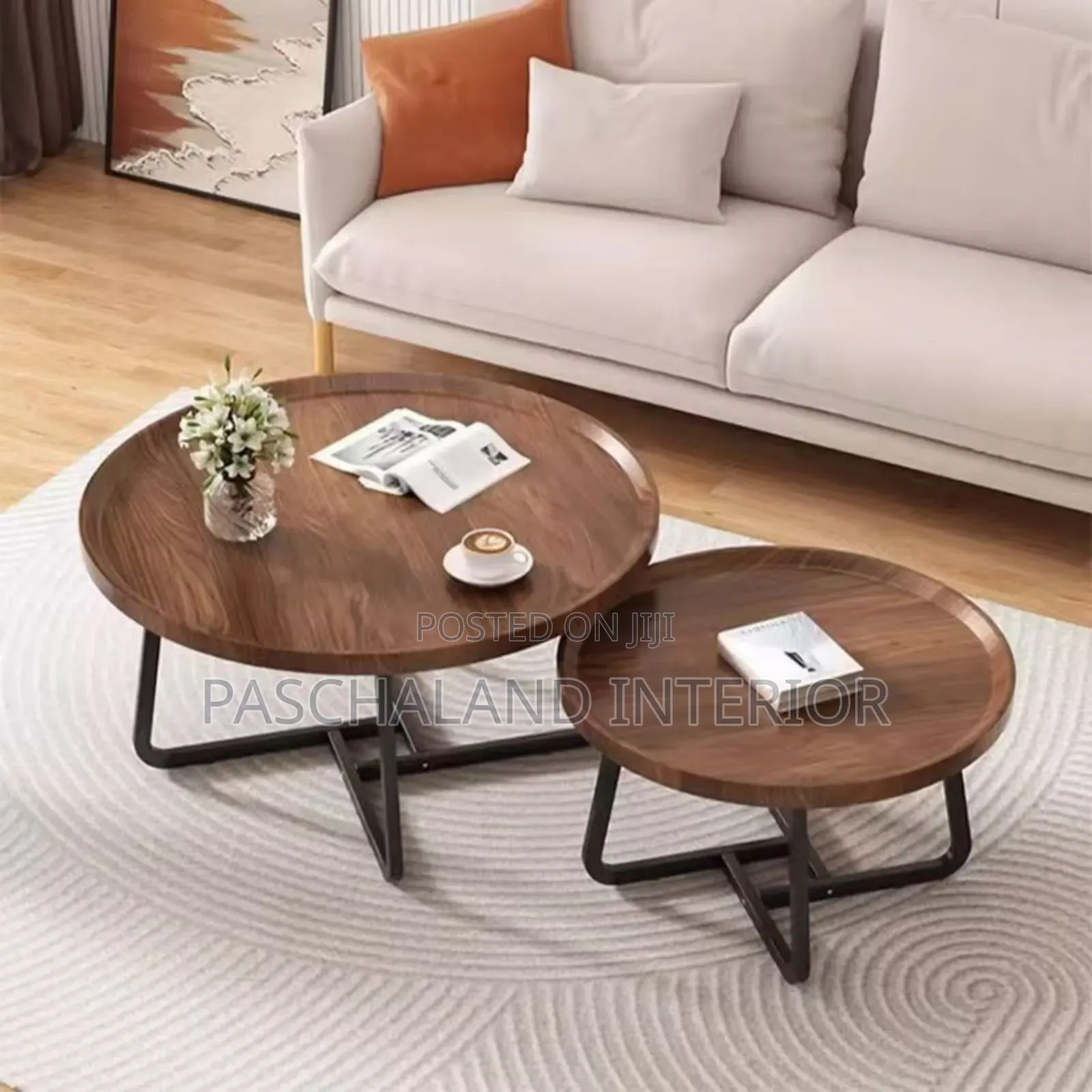 Elegant Nested Walnut Coffee Tables