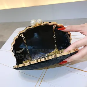 Elegant Velvet Shell Evening Clutch
