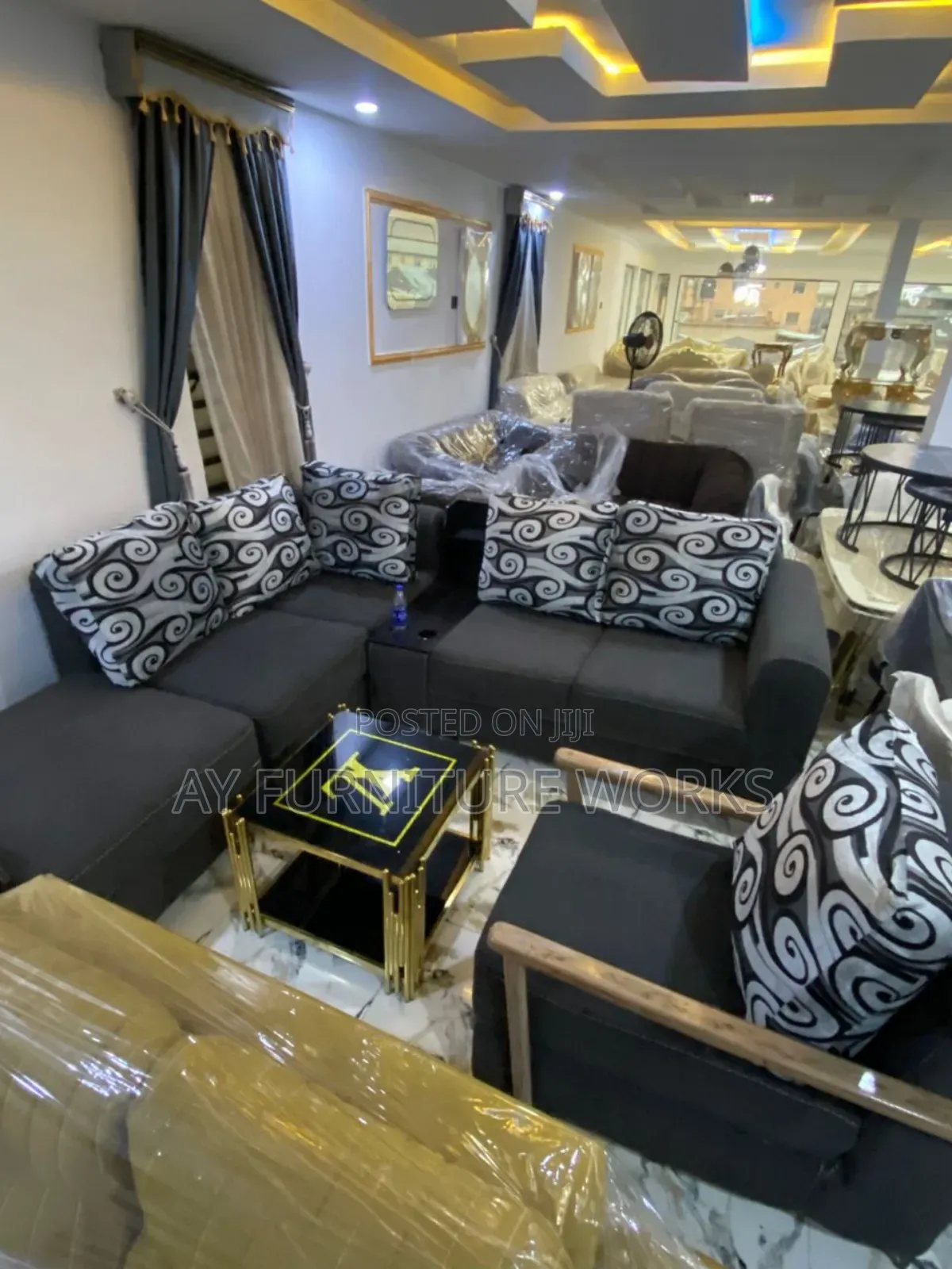 Stylish Black Corner (L-shape) Unit Design