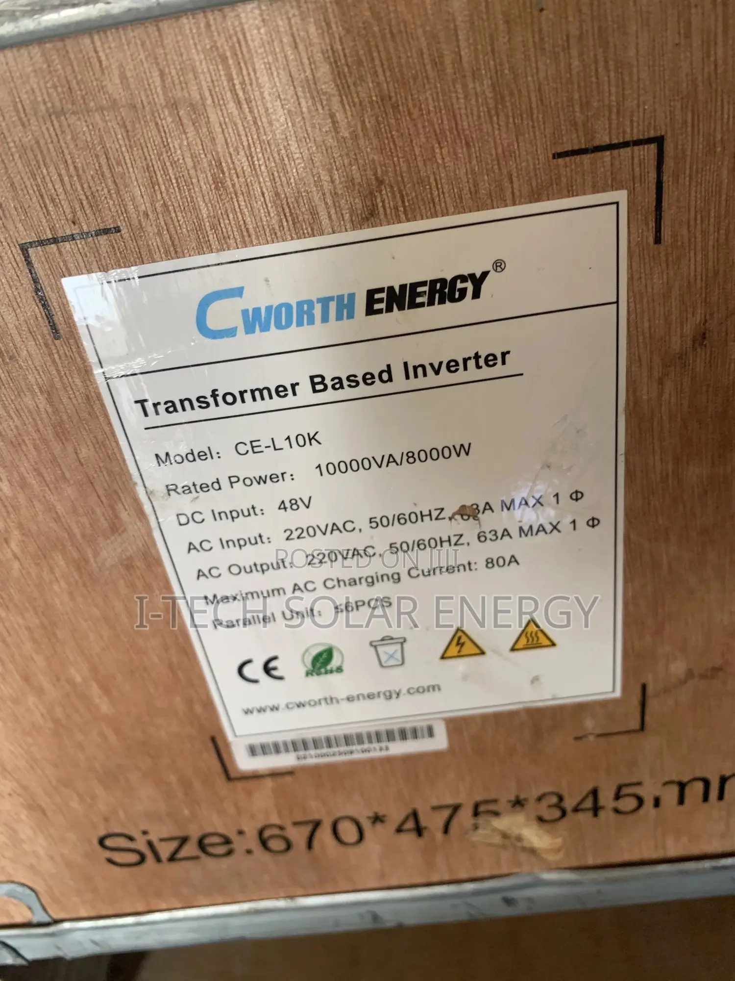10kva Cworth Solar Lithium Battery
