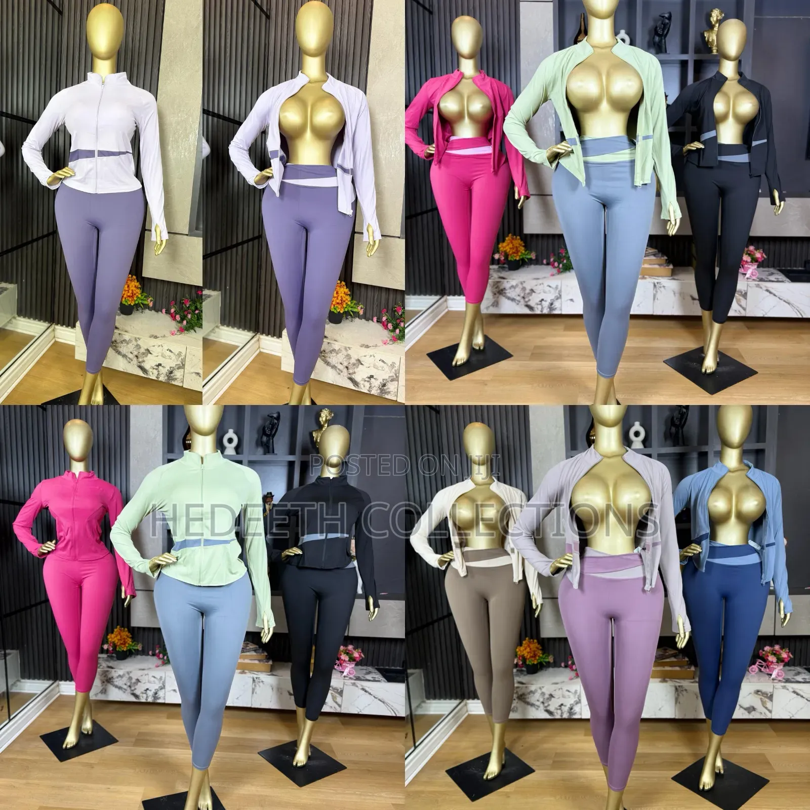 Women 2-Piece Gym Set – Leggings Zip Jacket
